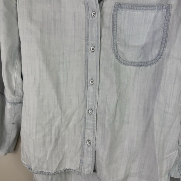 Bella Dahl 100% Tencel Lyocell Button Down Shirt XS Light Blue Soft Chambray - Picture 5 of 8